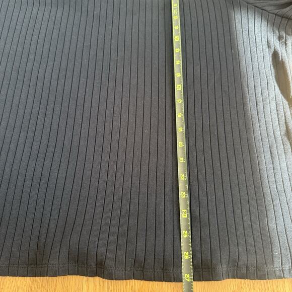 UNIVERSAL STANDARD Black Ribbed Boat Neck Long Sleeve Top Sweater Relaxed Large - Picture 9 of 10